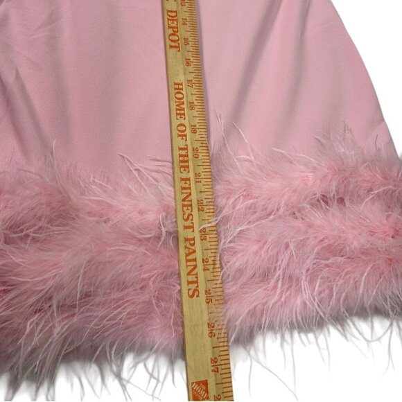 Lulus Fabulous Delight Light Pink Strapless Bustier Feather‎ Mini Dress - Picture 6 of 6